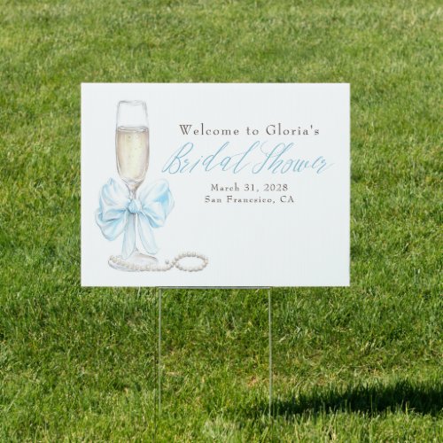 Pearls and Prosecco Bridal Shower Welcome Sign