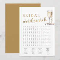 Pearls and Prosecco Bridal Shower Word Search Game