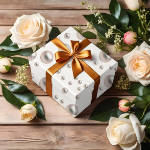 Pearls and Prosecco  Bridal Shower Wrapping Paper Sheets