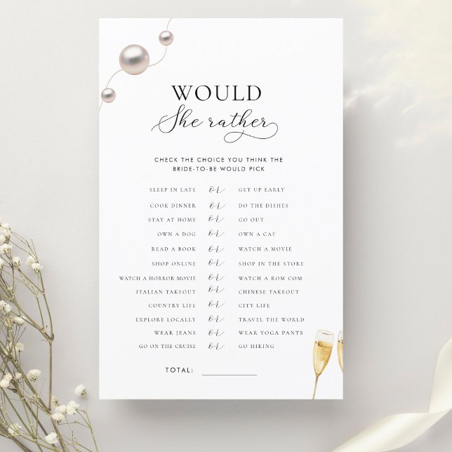 Pearls and Prosecco Bridal Would She Rather Game (Creator Uploaded)