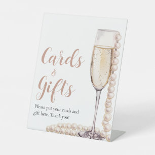 Pearls and Prosecco Champagne Cards and Gifts Sign