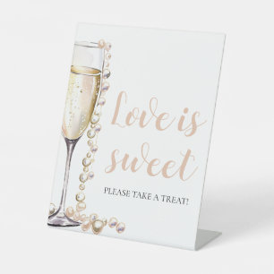 Pearls and Prosecco Champagne Love is Sweet Sign