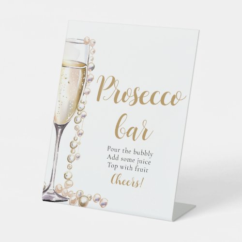 Pearls and Prosecco Champagne Prosecco Bar Sign