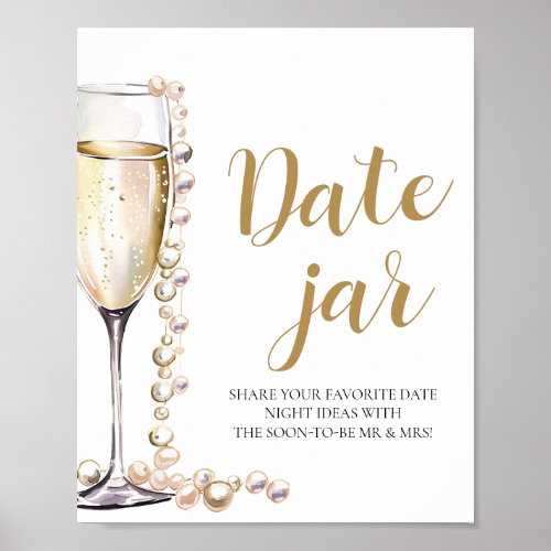 Pearls and Prosecco Date Night Ideas Date Jar Sign
