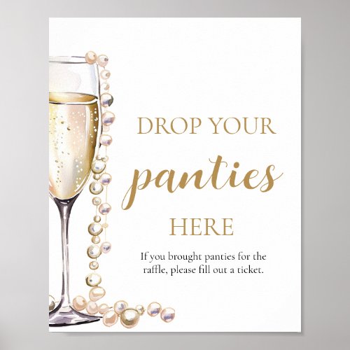 Pearls and Prosecco Drop Your Panties Game Sign