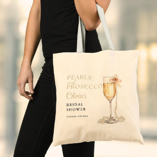 Pearls And Prosecco Elegant Bridal Shower Tote Bag