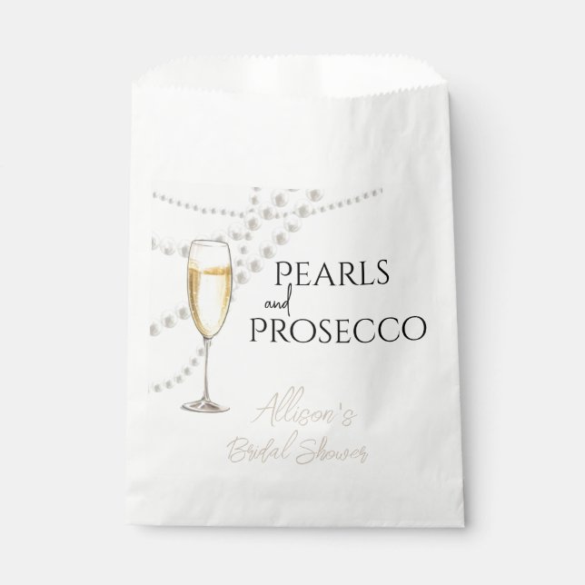 Pearls and Prosecco Favor Bag (Front)