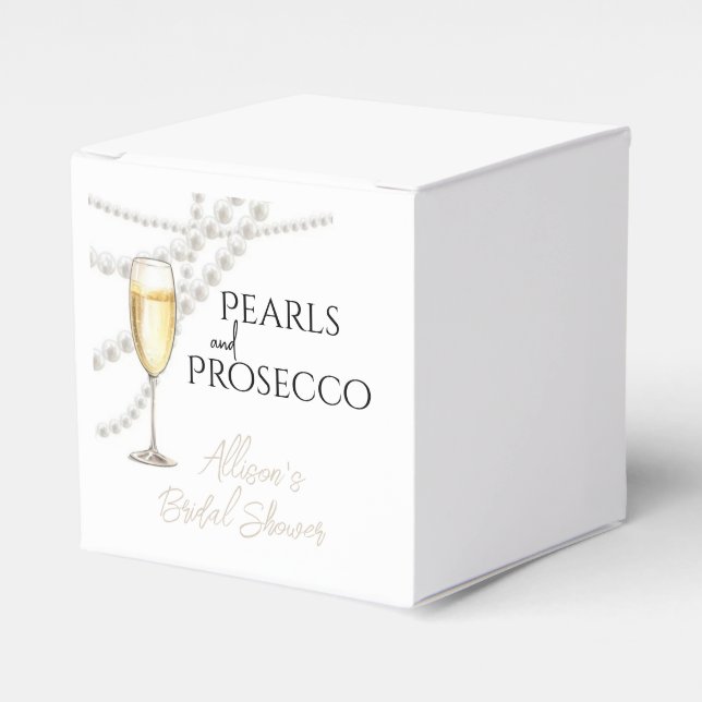 Pearls and Prosecco Favor Boxes (Front Side)