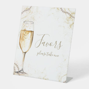 Pearls and Prosecco Favors Pedestal Sign