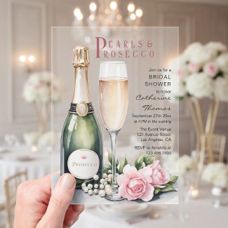 Pearls And Prosecco Floral Elegant Bridal Shower