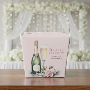 Pearls And Prosecco Floral Elegant Bridal Shower Favor Boxes