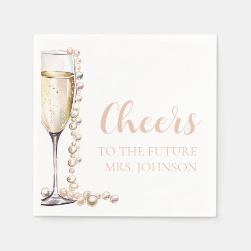 Pearls and Prosecco Future Mrs Bridal Shower Napkins