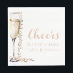 Pearls and Prosecco Future Mrs Bridal Shower Napkins<br><div class="desc">The "Pearls and Prosecco Future Mrs Bridal Shower Napkins" are a charming addition to your event, featuring a sophisticated design with elegant pearls and prosecco motifs. These napkins add a touch of luxury to your bridal shower table setting, while also celebrating the bride-to-be in style. With their elegant design, they...</div>