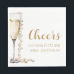 Pearls and Prosecco Future Mrs Bridal Shower Napkins<br><div class="desc">The "Pearls and Prosecco Future Mrs Bridal Shower Napkins" are a charming addition to your event, featuring a sophisticated design with elegant pearls and prosecco motifs. These napkins add a touch of luxury to your bridal shower table setting, while also celebrating the bride-to-be in style. With their elegant design, they...</div>