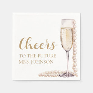Pearls and Prosecco Future Mrs Bridal Shower Napkins
