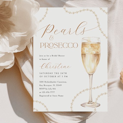 Pearls and Prosecco Gold Bridal Shower