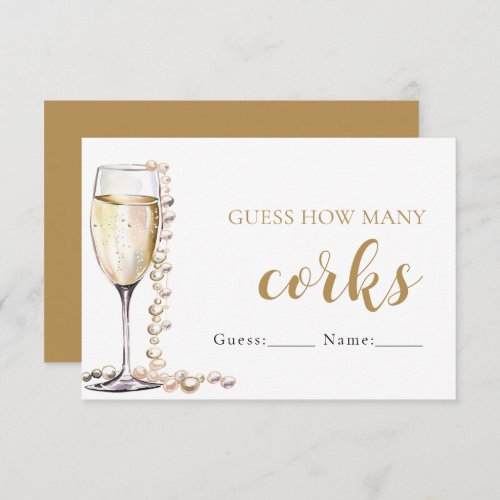 Pearls and Prosecco Guess How Many Corks Game Enclosure Card