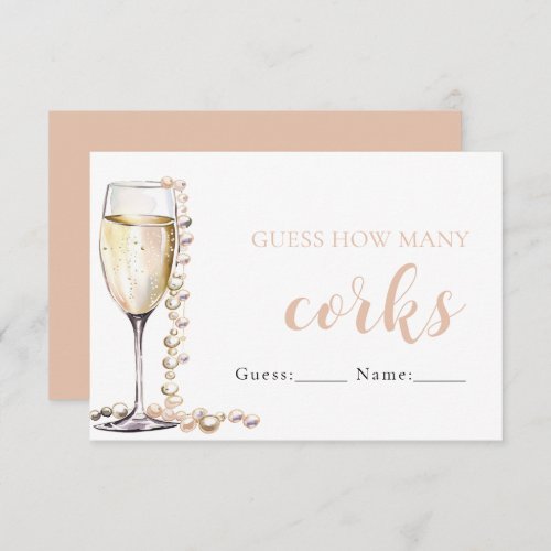 Pearls and Prosecco Guess How Many Corks Game Enclosure Card