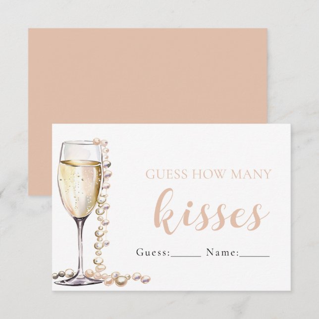 Pearls and Prosecco Guess How Many Kisses Game Enclosure Card (Front/Back)