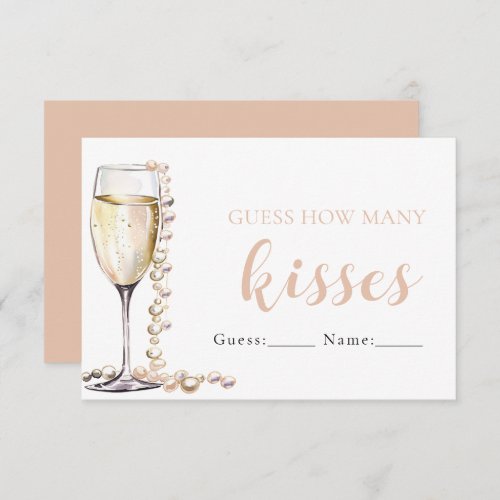Pearls and Prosecco Guess How Many Kisses Game Enclosure Card