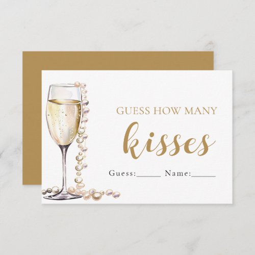 Pearls and Prosecco Guess How Many Kisses Game Invitation