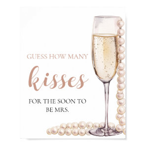 Pearls and Prosecco Guess How Many Kisses Game Poster