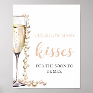 Pearls and Prosecco Guess How Many Kisses Game Poster