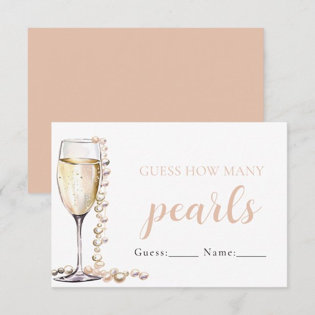 Pearls and Prosecco Guess How Many Pearls Game Enclosure Card (Front/Back)