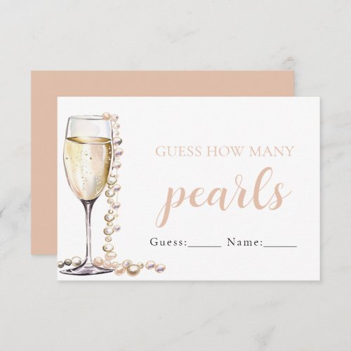 Pearls and Prosecco Guess How Many Pearls Game Enclosure Card
