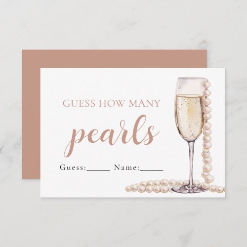 Pearls and Prosecco Guess How Many Pearls Game Enclosure Card