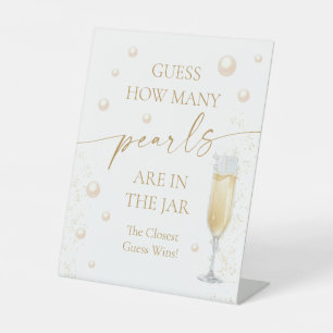 Pearls and Prosecco Guess How Many Pearls Pedestal Sign
