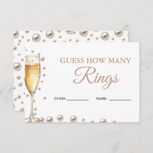 Pearls and Prosecco Guess How Many Rings Game Enclosure Card