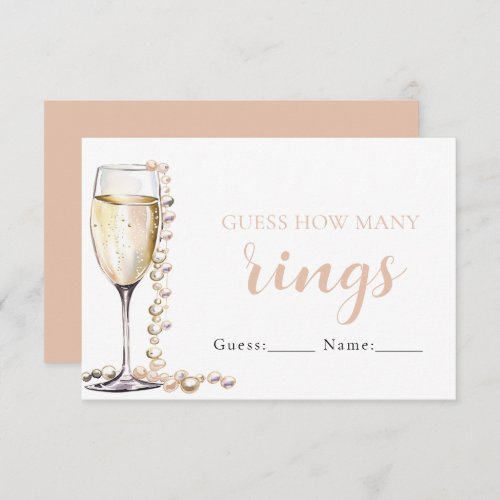 Pearls and Prosecco Guess How Many Rings Game Enclosure Card