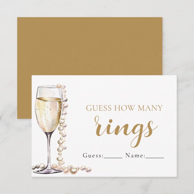 Pearls and Prosecco Guess How Many Rings Game Enclosure Card (Front/Back)
