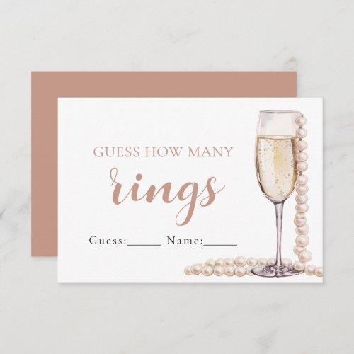 Pearls and Prosecco Guess How Many Rings Game Invitation