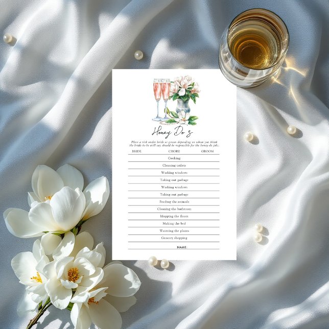 Pearls and Prosecco Honey Do’s Bridal Shower Game  (Pearls and Prosecco Honey Do’s Bridal Shower Game)