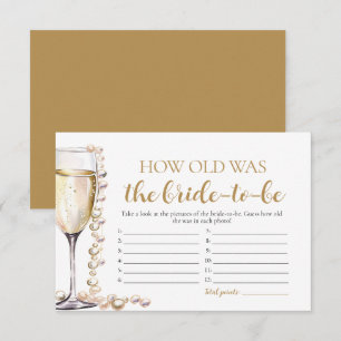 Pearls and Prosecco How Old Was the Bride Game Enclosure Card