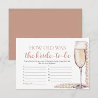 Pearls and Prosecco How Old Was the Bride Game