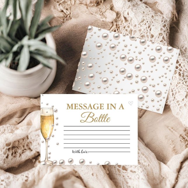 Pearls and Prosecco Message bottle Bridal Shower  Enclosure Card (Creator Uploaded)