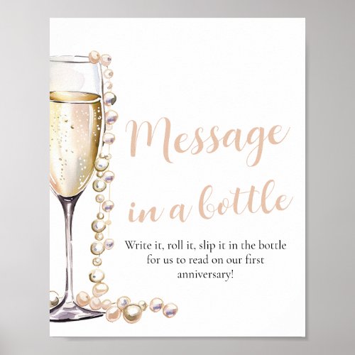 Pearls and Prosecco Message In A Bottle Sign Game