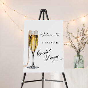 Pearls and Prosecco minimal Modern Bridal Shower Foam Board