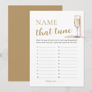 Pearls and Prosecco Name That Tune Bridal Game Invitation