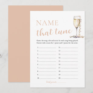 Pearls and Prosecco Name That Tune Bridal Game Invitation