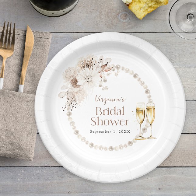 Pearls and Prosecco Paper Plate (Pearls and Prosecco Paper Plate
)