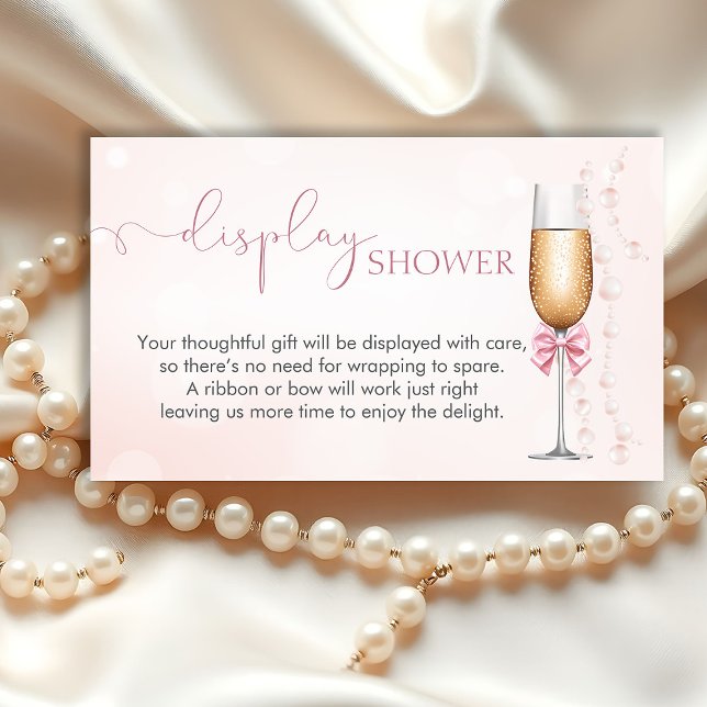 Pearls and Prosecco Pink Bridal Display Shower  Enclosure Card (Creator Uploaded)