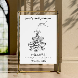 Pearls and Prosecco Quirky Bridal Shower Welcome Foam Board