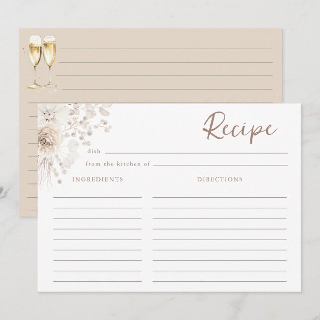 Pearls and Prosecco Recipe Card (Front/Back)