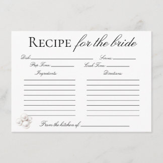 Pearls and Prosecco Recipe Card for the Bride