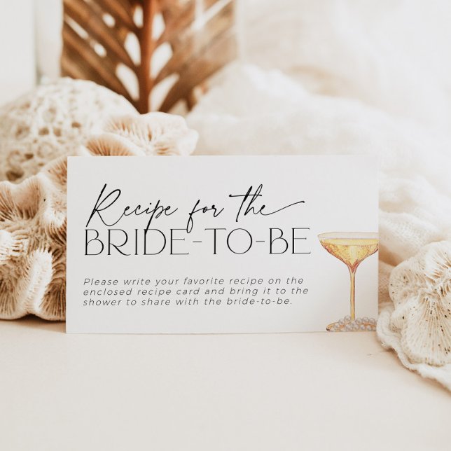 Pearls and Prosecco Recipe for the bride-to-be Enclosure Card (Creator Uploaded)