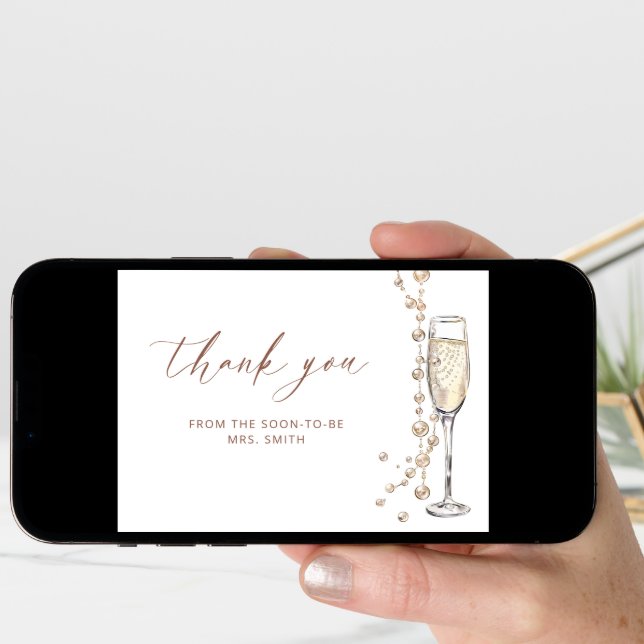 Pearls And Prosecco Thank You  Card (Front Digital)